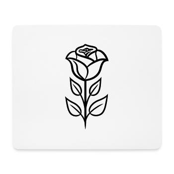 Rosa Blume - Mousepad (Querformat) - Weiß - Vorne