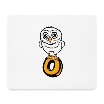 Eule Buchstabe O Owl Englisch ABC lernen Vogel Uhu - Mousepad (Querformat) - Weiß - Vorne