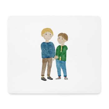 Kinderszene beste Freunde - Mousepad (Querformat) - Weiß - Vorne