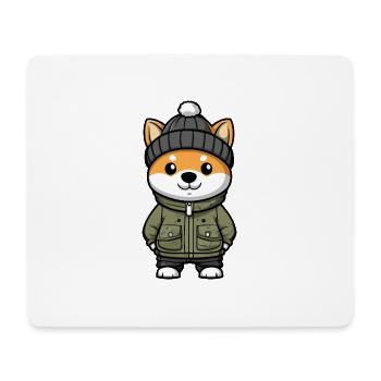 Akita Inu Dog Winter - Mouse Pad (horizontal) - white - Front