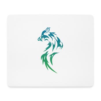 Wolfsilhoutte - Mousepad (Querformat) - Weiß - Vorne