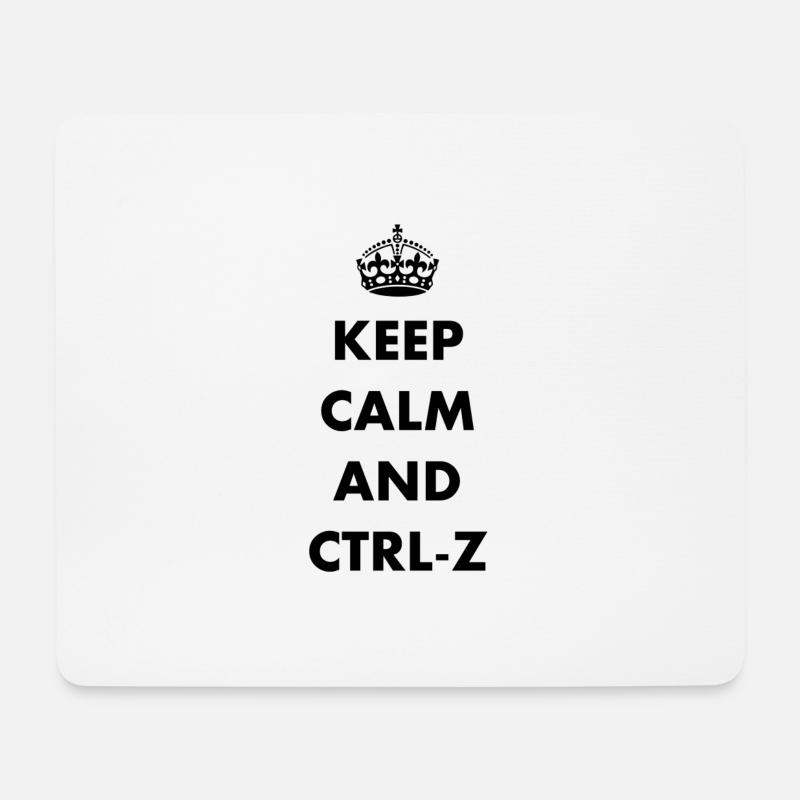Keep Calm and ctrl-z - Tapis de souris (format paysage) - blanc