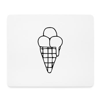 Emoji Ice Cream Sketch Ice Cream Stickers - Mouse Pad (horizontal) - white - Front