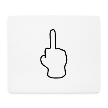 Emoji Mittelfinger Skizze schwarz - Mouse Pad (horizontal) - white - Front