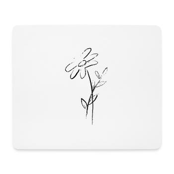 Blume flower Zeichnung scribble simple - Mousepad (Querformat) - Weiß - Vorne