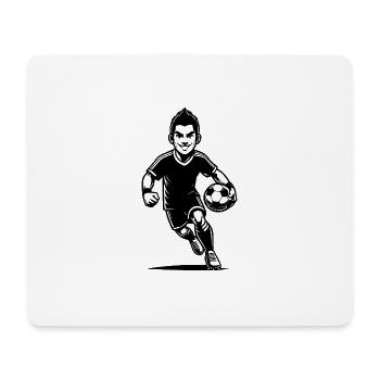 Sporty soccer player with ball - Mouse Pad (horizontal) - white - Front