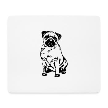 Mops Pug Hund Hunde Wilsigns - Mousepad (Querformat) - Weiß - Vorne