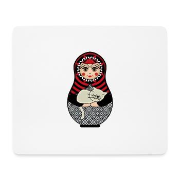 Matryoshka matryoshka poupée russe chat - Tapis de souris (format paysage) - blanc - Devant