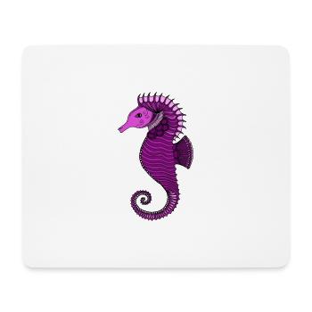 Pink Seahorse - Mousepad (Querformat) - Weiß - Vorne