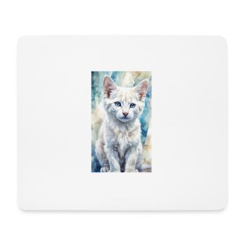 Blue-Eyed Kitten - Mousepad (Querformat) - Weiß - Vorne