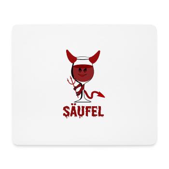 Säufel Teufel Säufer Wortwitz Rotwein Wein - Mousepad (Querformat) - Weiß - Vorne