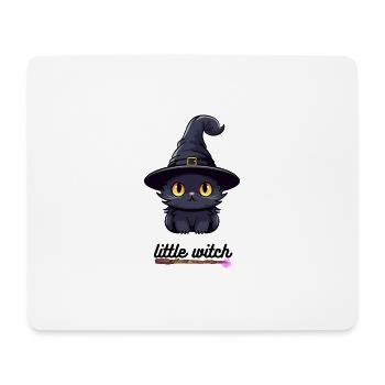 little witch cat sorceress with hat - Mouse Pad (horizontal) - white - Front