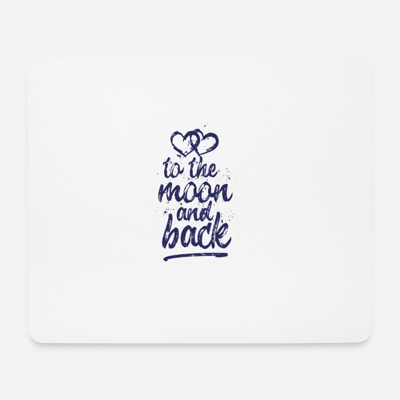 Liebe dich "zum Mond und zurück" - Jeansblau - Mousepad (Querformat) - Weiß