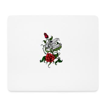 Schädel und Rosen - Mousepad (Querformat) - Weiß - Vorne