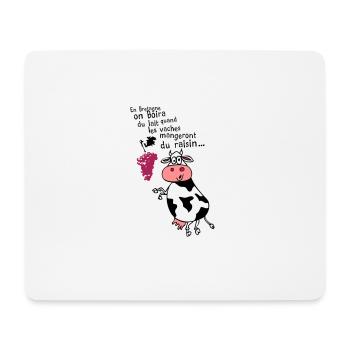 humour alcool raisin boire bretagne vache raisin1 - Tapis de souris (format paysage) - blanc - Devant
