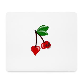 crâne de coeur de cerise - Tapis de souris (format paysage) - blanc - Devant
