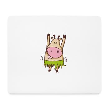 Dancing hula hula cow - Mouse Pad (horizontal) - white - Front