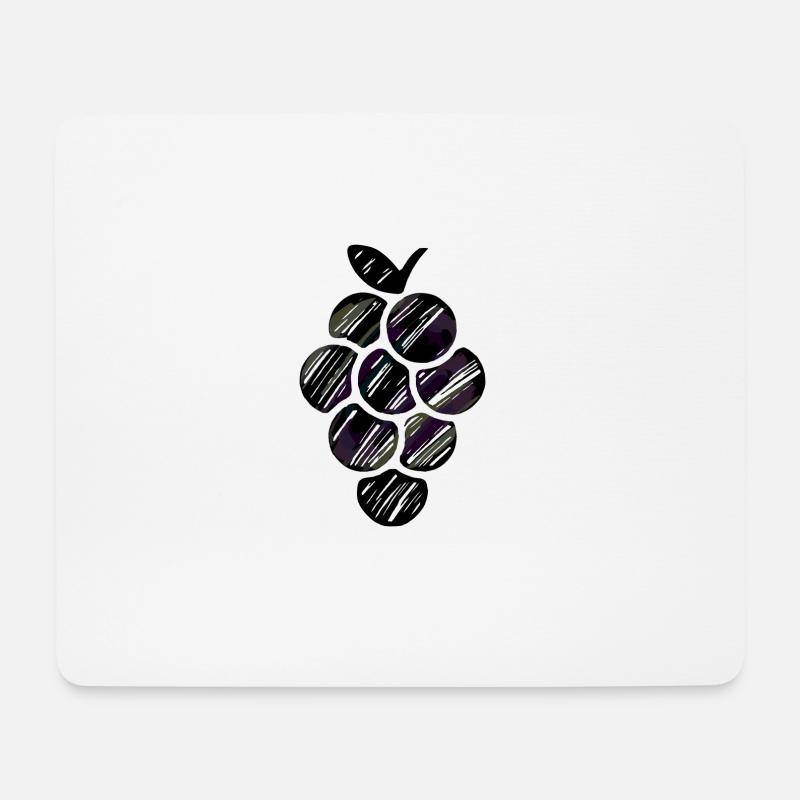 illustrierte Trauben - Mousepad (Querformat) - Weiß