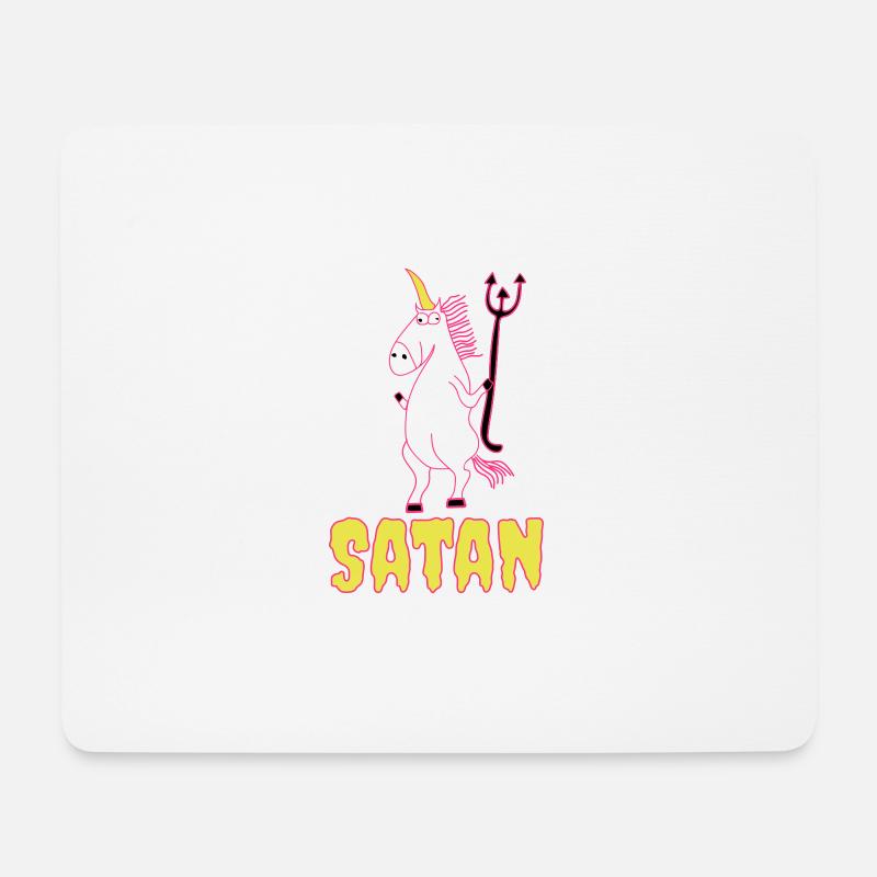 Böses Einhorn Satan unicorn - Mousepad (Querformat) - Weiß
