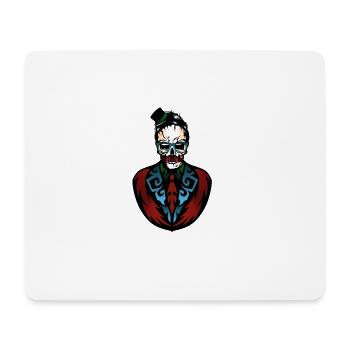 tete de mort costume cravate crane moustache chape - Tapis de souris (format paysage) - blanc - Devant