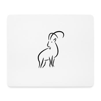 Dessin capricorne - Tapis de souris (format paysage) - blanc - Devant