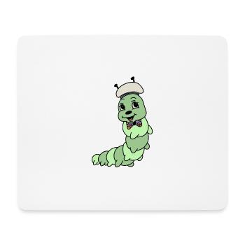 Niedliche Raupe – Cartoon Tier mit Schlips - Mousepad (Querformat) - Weiß - Vorne