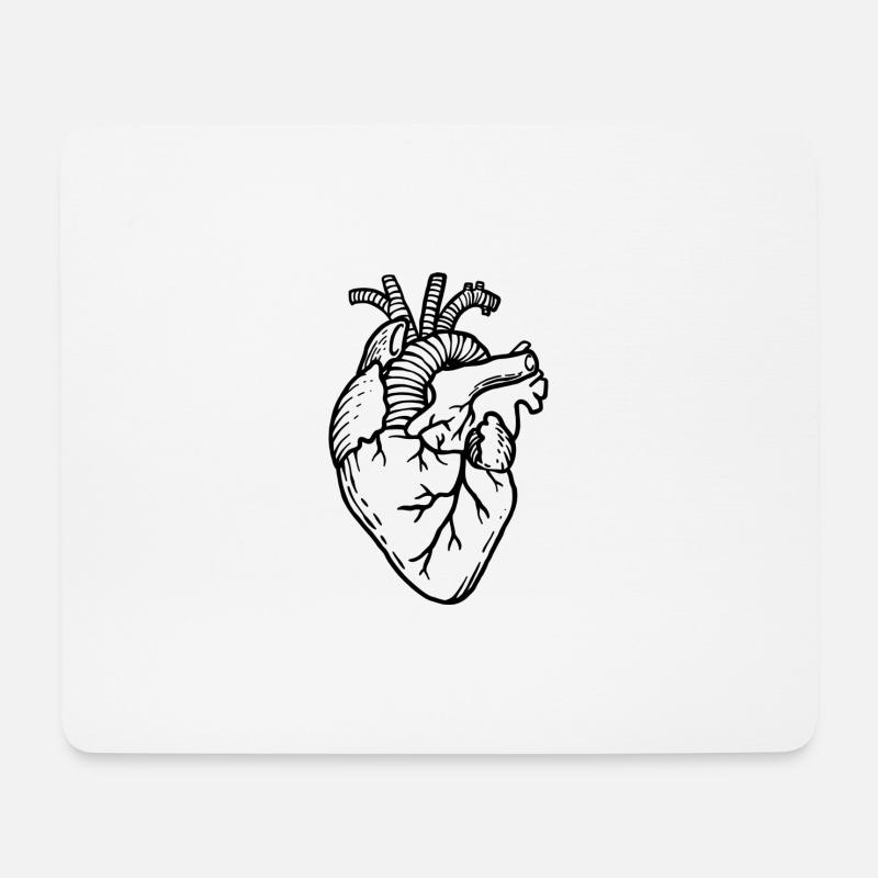 Herz-Organ - Mousepad (Querformat) - Weiß