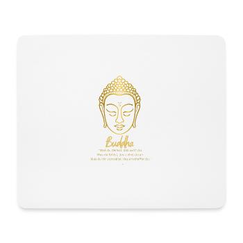 Buddha Gold mit Zitat - Mousepad (Querformat) - Weiß - Vorne
