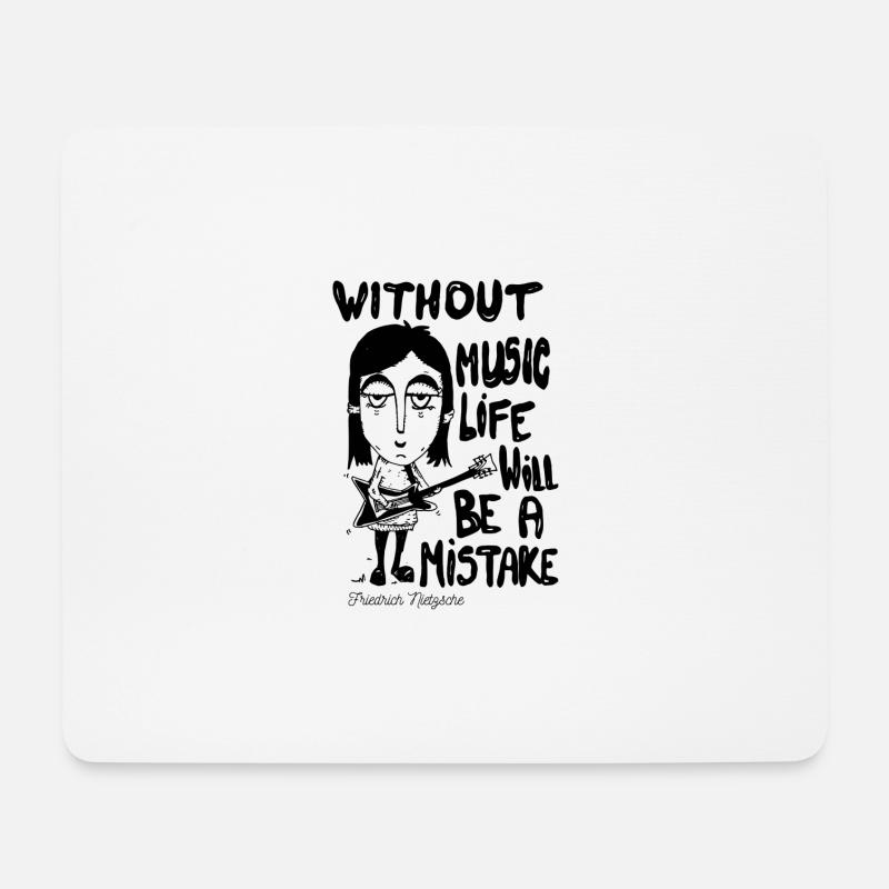 without music life will be a mistake - Mouse Pad (horizontal) - white