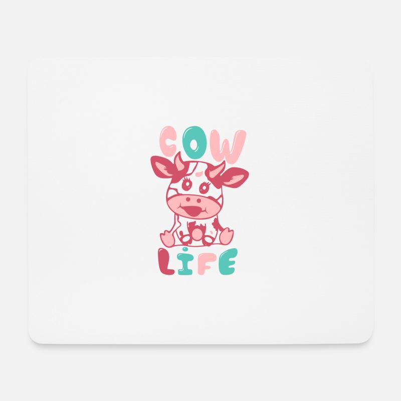 Leben der Kuh - Mousepad (Querformat) - Weiß
