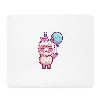 Alpaca Llama Birthday Comic - Mouse Pad (horizontal) - white - Front