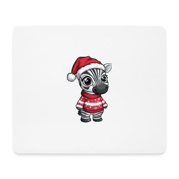 Zebra Weihnachten Comic - Mousepad (Querformat) - Weiß - Vorne