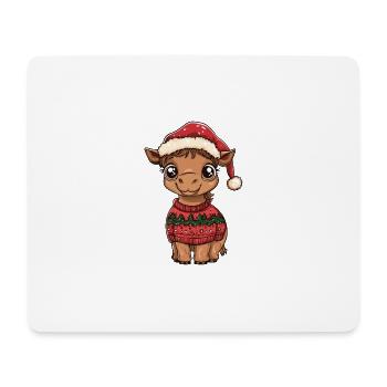 Kamel Weihnachten Comic - Mousepad (Querformat) - Weiß - Vorne