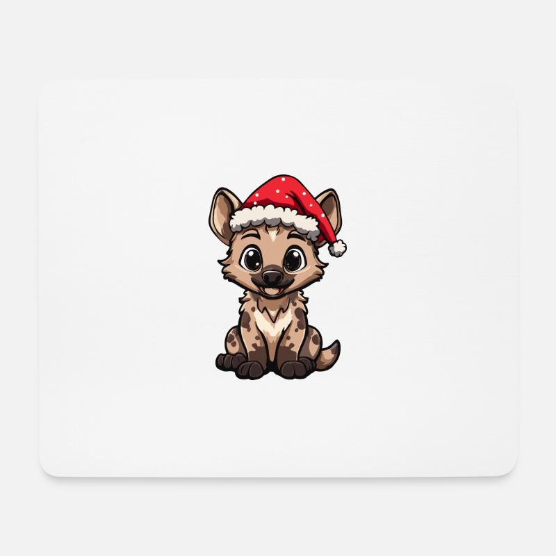 Hyäne Weihnachten Niedlich - Mousepad (Querformat) - Weiß