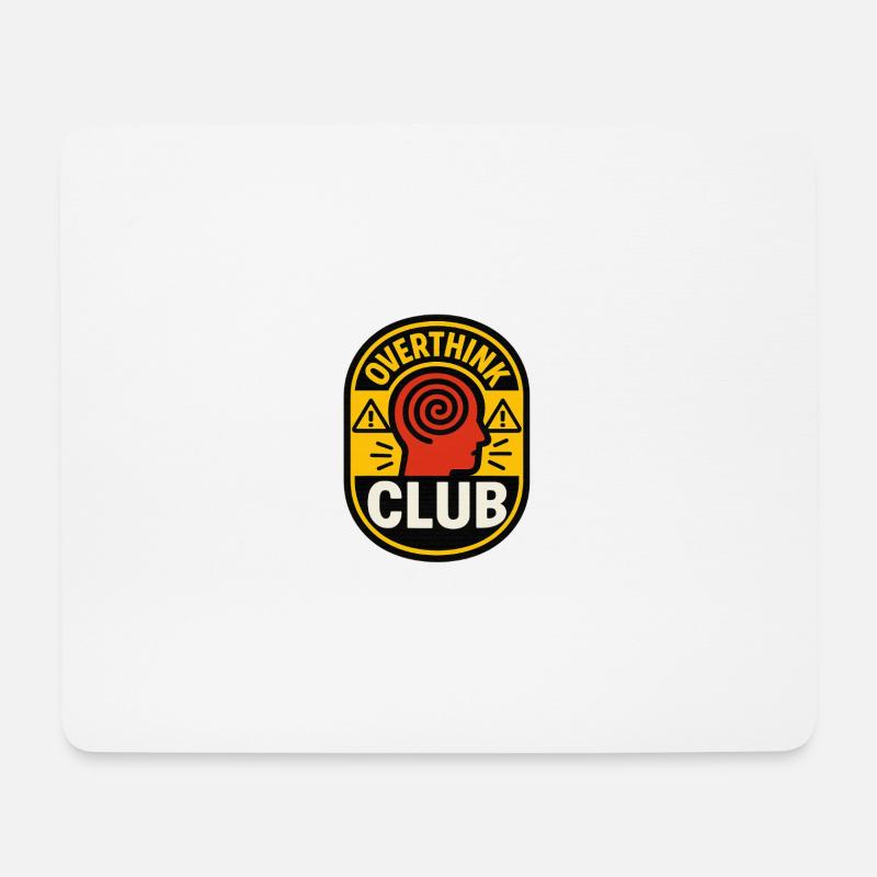 Overthink Club - Mousepad (Querformat) - Weiß