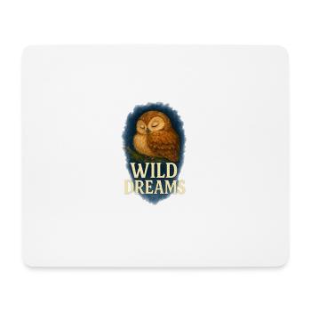 Wild Dreams - Motif à l’aquarelle de la chouette endormie - Tapis de souris (format paysage) - blanc - Devant