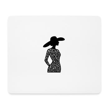 Silhouette de femme élégante avec robe ornementale - Tapis de souris (format paysage) - blanc - Devant