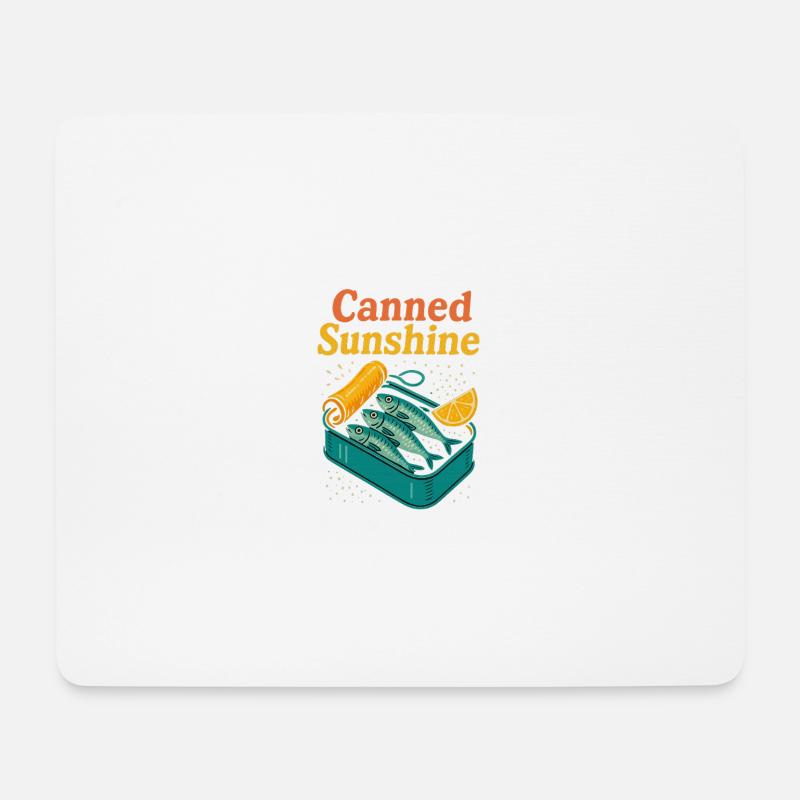 Canned Sunshine – Sardine Pop‑Art Tee - Mousepad (Querformat) - Weiß
