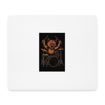 Drummer Cat Punk Rock Music - Mousepad (Querformat) - Weiß - Vorne