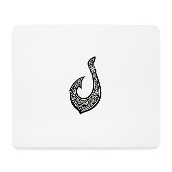 Hameçon Hei Matau - Tatouage Tribal Maori - Tapis de souris (format paysage) - blanc - Devant