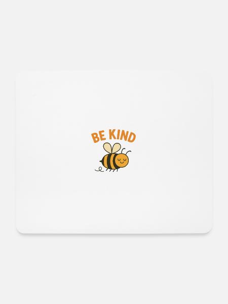 Be Kind – Süßes Bienen Design - Mousepad (Querformat) - Weiß