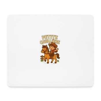Petite cavalière mignonne - Tapis de souris (format paysage) - blanc - Devant
