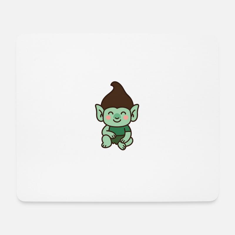 Cute troll – kawaii style - Mouse Pad (horizontal) - white