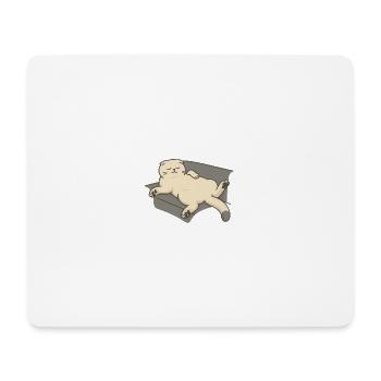 Entspannende Katze auf der Couch - Mousepad (Querformat) - Weiß - Vorne
