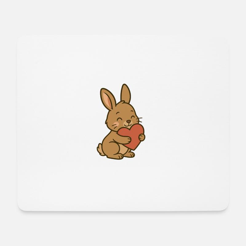 Cuddly Bunny Heart - Mouse Pad (horizontal) - white