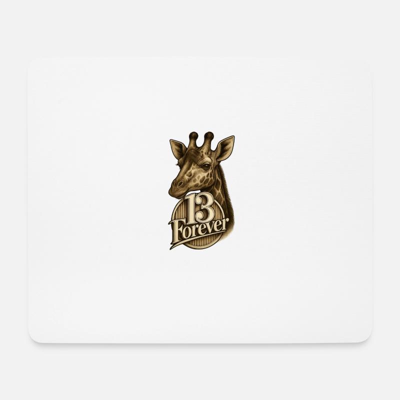 13Giraffe - Mousepad (Querformat) - Weiß