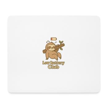 Low Battery Club Sloth - Mousepad (Querformat) - Weiß - Vorne