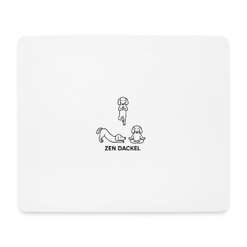 Dackel Dachshund Yoga Line Art cute süß zen pose - Mousepad (Querformat) - Weiß - Vorne