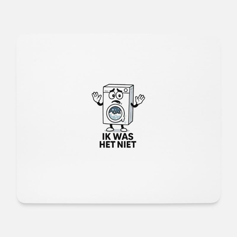 Traurige Waschmaschine Karikatur - Mousepad (Querformat) - Weiß