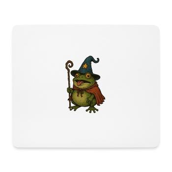Magischer Froschwächter mit Zauberhut - Mousepad (Querformat) - Weiß - Vorne